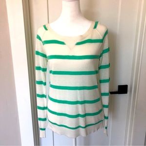 Splendid Cashmere blend Sweater in Teal/White stripes - Size S